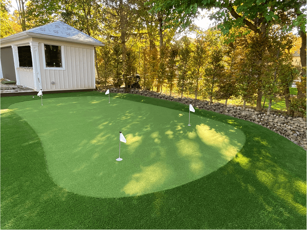 Putting Green with flags & rocks