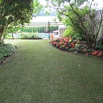garden and artficial grass lawn with pool