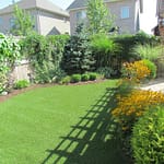 Natural looking landscape using synthetic turf