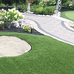 Sand traps, fairway turf beautiful golf green