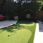 Putting green fringe turf hitting net