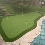 Bottleneck shape 5 hole green with fringe turf