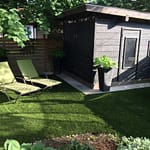 dark & rich grass with furniture