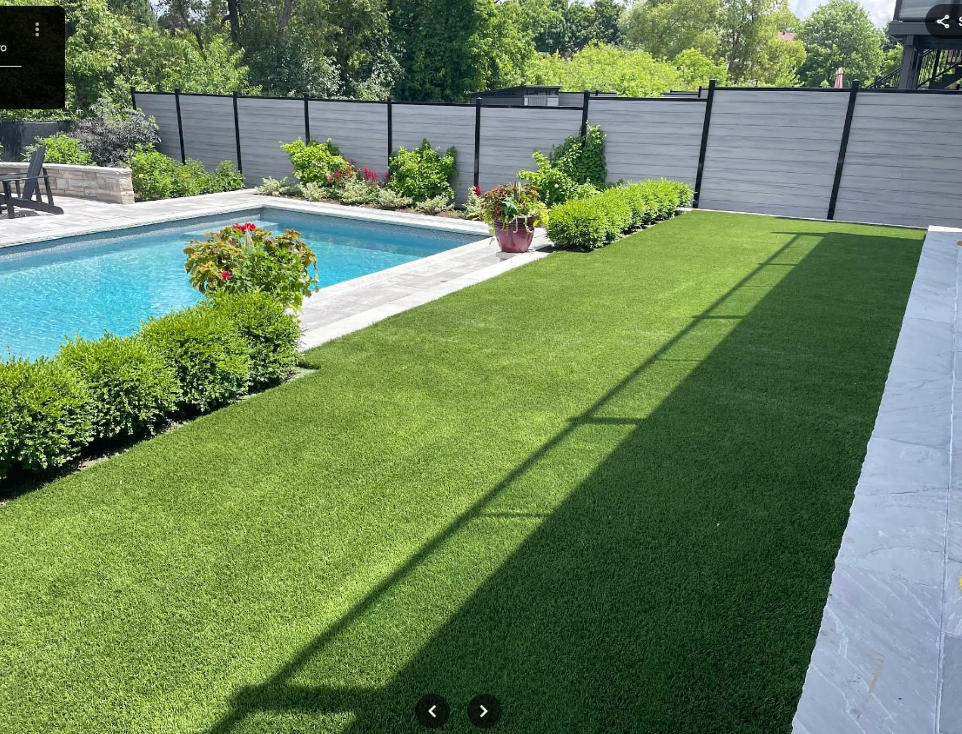 Very modern landscape with no maintenance required
