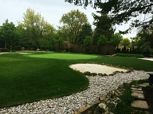 Sand Trap River rock & Putting greens