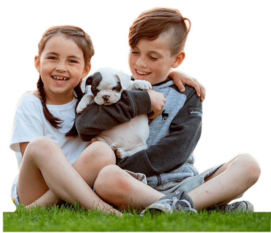 Kids on artificial playground grass