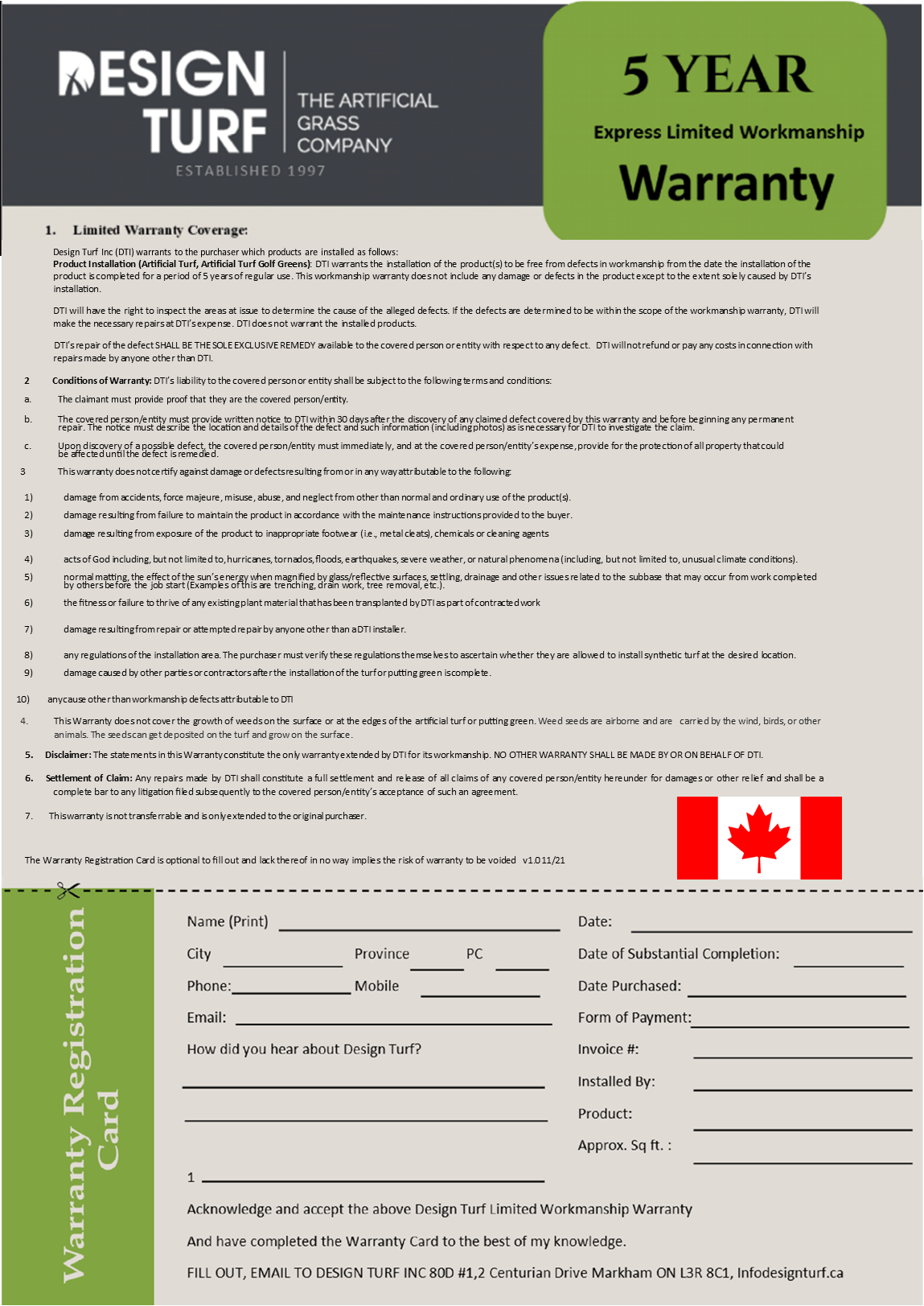 Artificial Grass Warranty